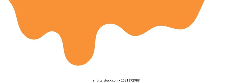 orange wavy liquid background. splashing honey design element. orange colored abstract dripping pattern for packaging design. flowing melted caramel on white background.