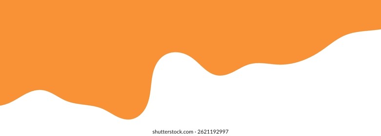 orange wavy liquid background. splashing honey design element. orange colored abstract dripping pattern for packaging design. flowing melted caramel on white background.