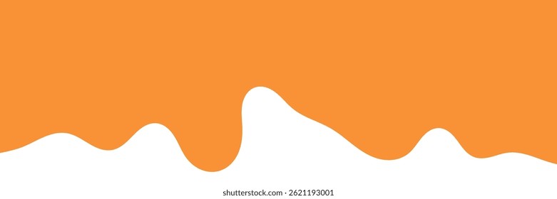 Fondo líquido ondulado naranja. elemento de diseño de miel salpicante. patrón de goteo abstracto de color naranja para el diseño de embalaje. caramelo fundido que fluye sobre fondo blanco.