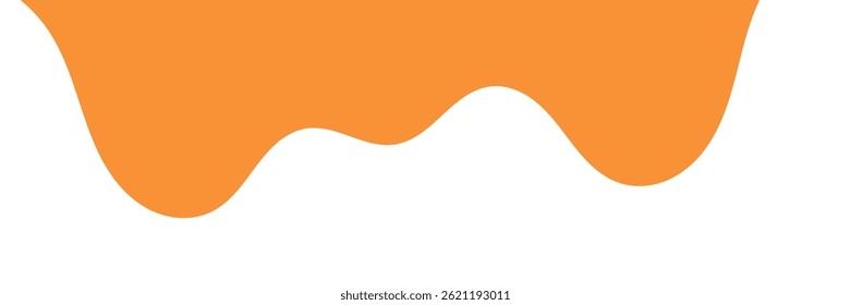 Fondo líquido ondulado naranja. elemento de diseño de miel salpicante. patrón de goteo abstracto de color naranja para el diseño de embalaje. caramelo fundido que fluye sobre fondo blanco.