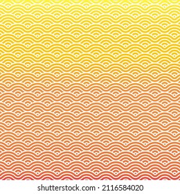 Orange wavy pattern on gradient yellow background. Wavy lines on white. Illustration of the abstract wave pattern.