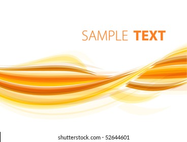 Orange wavy template. Vector