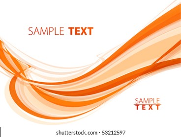 Orange wavy template. Vector