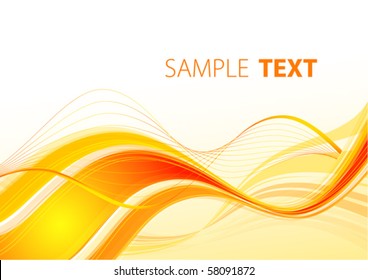 Orange wavy template. Vector