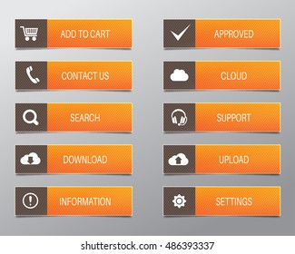 Orange Web Buttons, high quality vector illustration EPS10