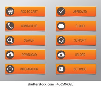 Orange Web Buttons, high quality vector illustration EPS10