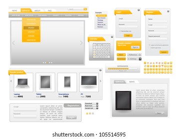 Orange Web Design Frame Vector for site. for sale