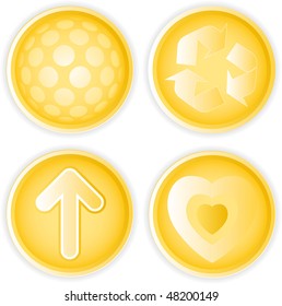 Orange web direction icons button vector 3D