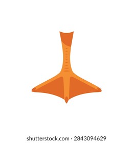 Orange webbed duck foot vector illustration isolated on white background for nature graphic design