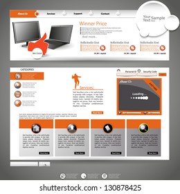 orange website creative template computer store theme