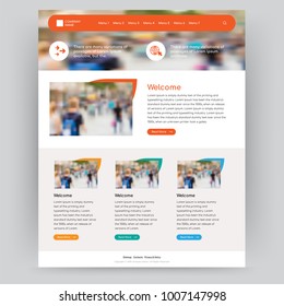 Orange website vector design template can be used for art & culture, animals, electronics, education & books, Business, Services, Cars, Medical, Blog and real estate