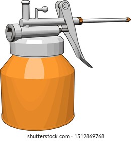 Orange welding machine, illustration, vector on white background.