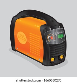 Máquina de soldadura naranja con vidrio protector