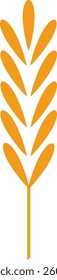 Orange wheat stalk icon representing agriculture, farming, and harvest, featuring a simple yet evocative design that captures the essence of food production and natural growth