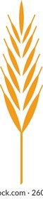 Orange wheat stalk icon symbolizing farming, harvest, and the importance of grains in food supply, suitable for logos or branding related to agriculture and bakery