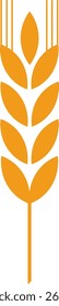 Orange wheat stalk icon symbolizing agriculture, healthy food, and organic products, showcasing the essence of farming and harvest, isolated against a clean white background