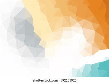 Orange white abstract geometric low poly style vector illustration graphic background