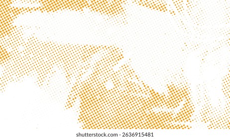 Orange and White Abstract Halftone Grunge Brushstroke Background for Distressed and Modern Designs