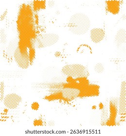 Orange and White Abstract Halftone Splatter Grunge Pattern Background for Energetic and Creative Designs