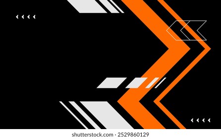 Formas abstractas naranjas y blancas con diseño de Vector de fondo negro