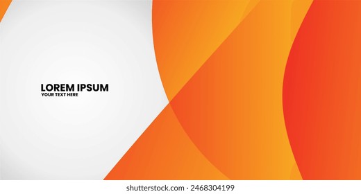 Orange and white abstract shapes with a gradient on a white background.