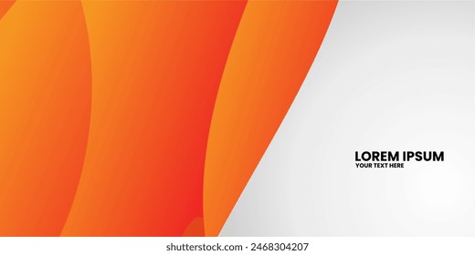 Orange and white abstract shapes with a gradient on a white background.