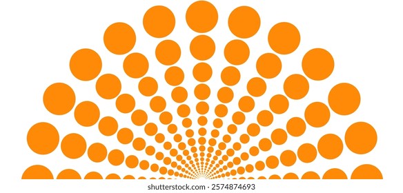 Orange and white background with rays from dots