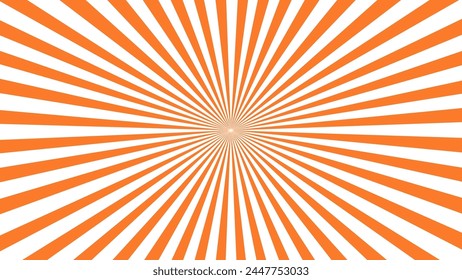 Orange and white background with sunburst