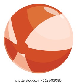 Bola de praia laranja e branca flutuando sobre um fundo branco