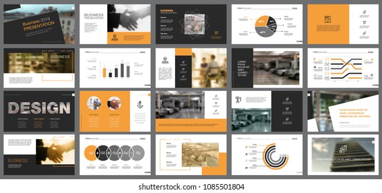 Orange, white and black infographic design elements for presentation slide templates. Business and management concept can be used for annual report, advertising, flyer layout and banner design.