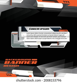 orange white black sci-fi modern banner background
