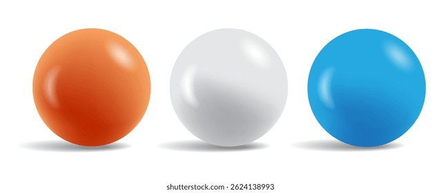 orange white and blue circle with realistic 3D vector illustration on white background. eps 10