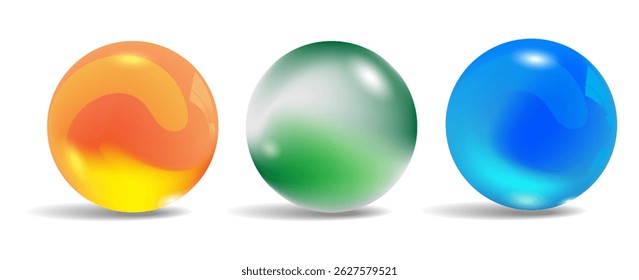 orange white and blue circle with realistic 3D vector illustration on white background. eps 10