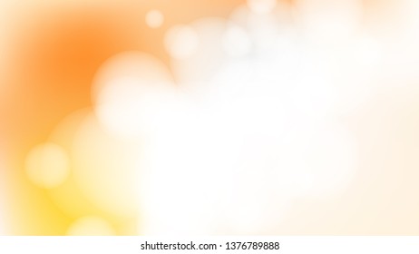 Orange and White Blur Bokeh Background Vector Graphic