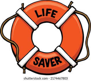 orange and white boat life saver