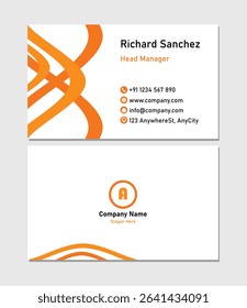 Orange and White business card