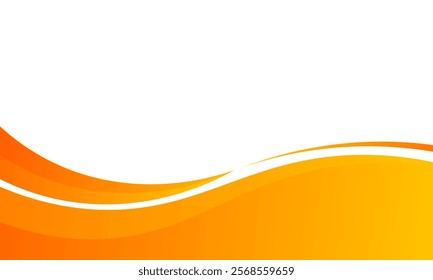 Orange and white business wave banner background. background of overlapping waves.