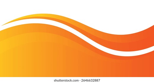 orange and white business wave banner background. vector illustration