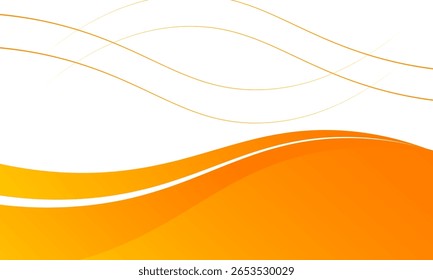 orange and white business wave banner background. overlapping vector waves background, vector illustration