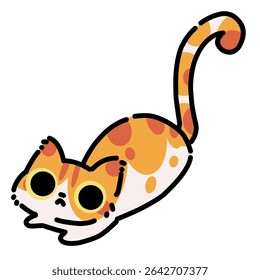 Orange and white cat simple cartoon illustration art