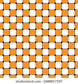 Orange und weiß kariert nahtlos, geometrische quadratische Muster, Halloween-Konzept.