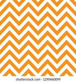 Orange and white chevron trendy seamless pattern background 