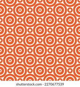 Orange and white circles seamless pattern.