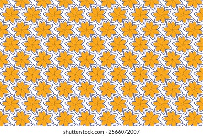 Orange and White Color Flower Pattern Background Design.Abstract Flower Pattern Background Design with vector.