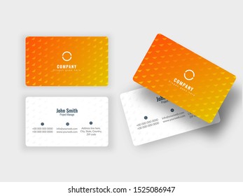 Orange and white color layout business card or visiting card set.
