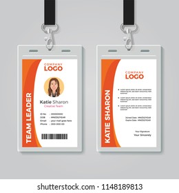 Orange and White Corporate ID Card Template