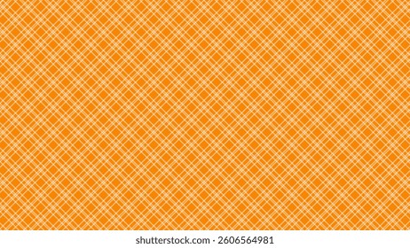 Orange and white diagonal background. Plaid checkered seamless pattern.