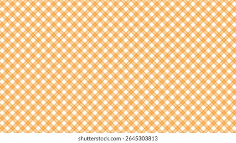 Fondo de textura de tela a cuadros diagonales naranja y blanco. Patrón sin costuras a cuadros de lujo.