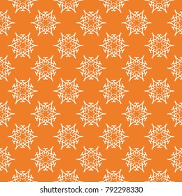 Orange and white floral seamless pattern