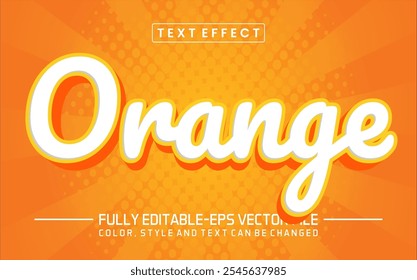 Orange weiße Schriftart Texteffekt bearbeitbar